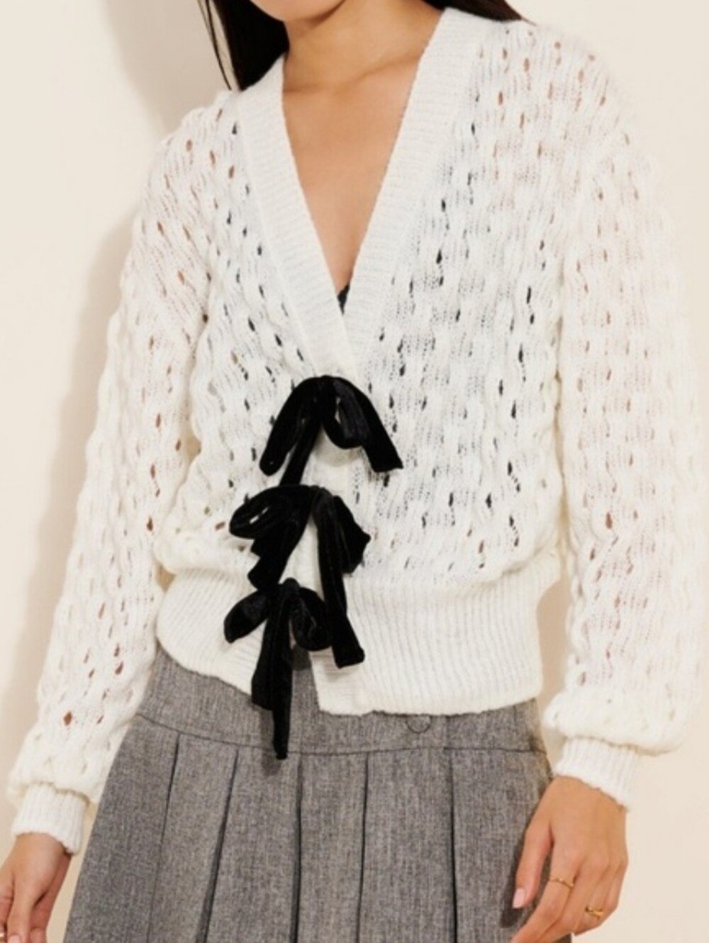 Kimchi Blue Urban Outfitters Cora Bow Cardigan Medium